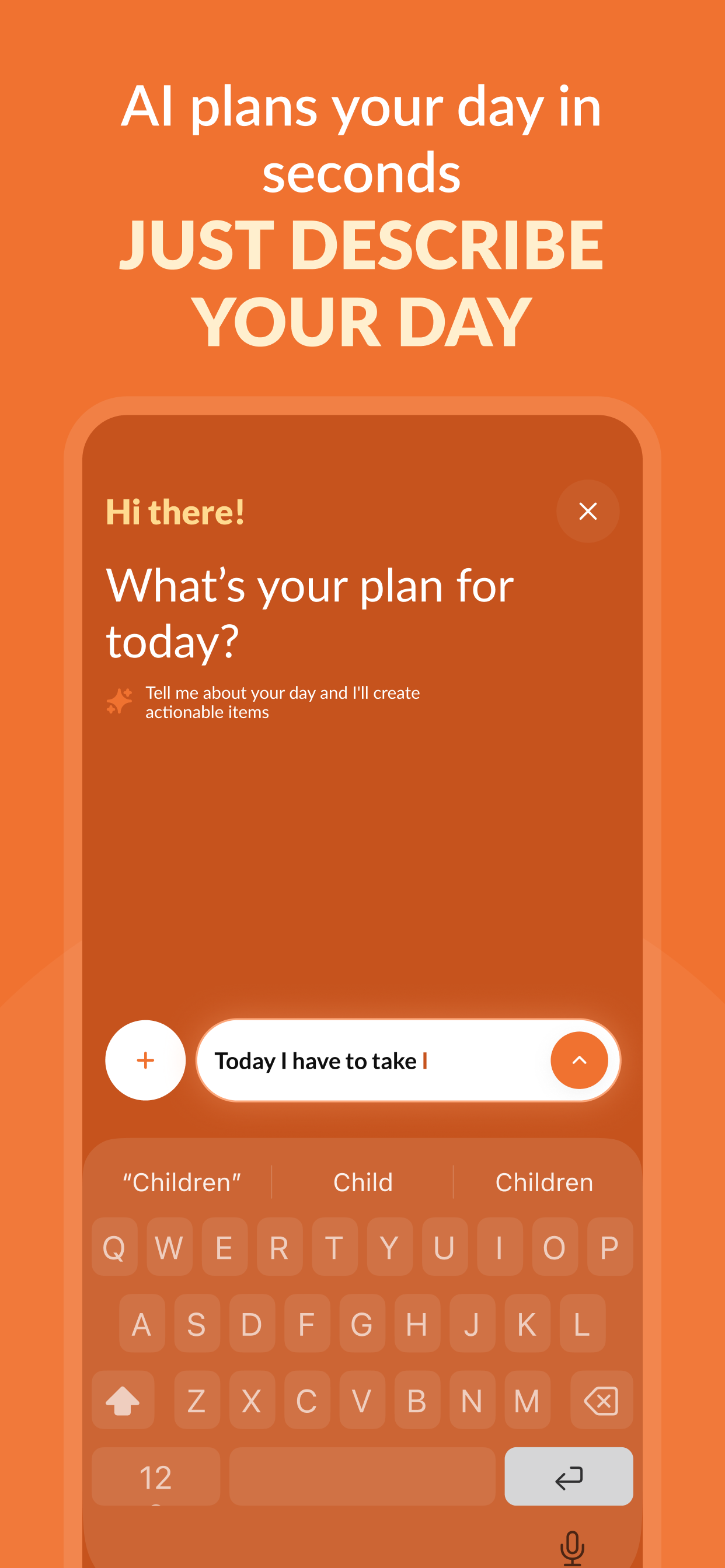 Alba app - Describe your day and AI creates your plan