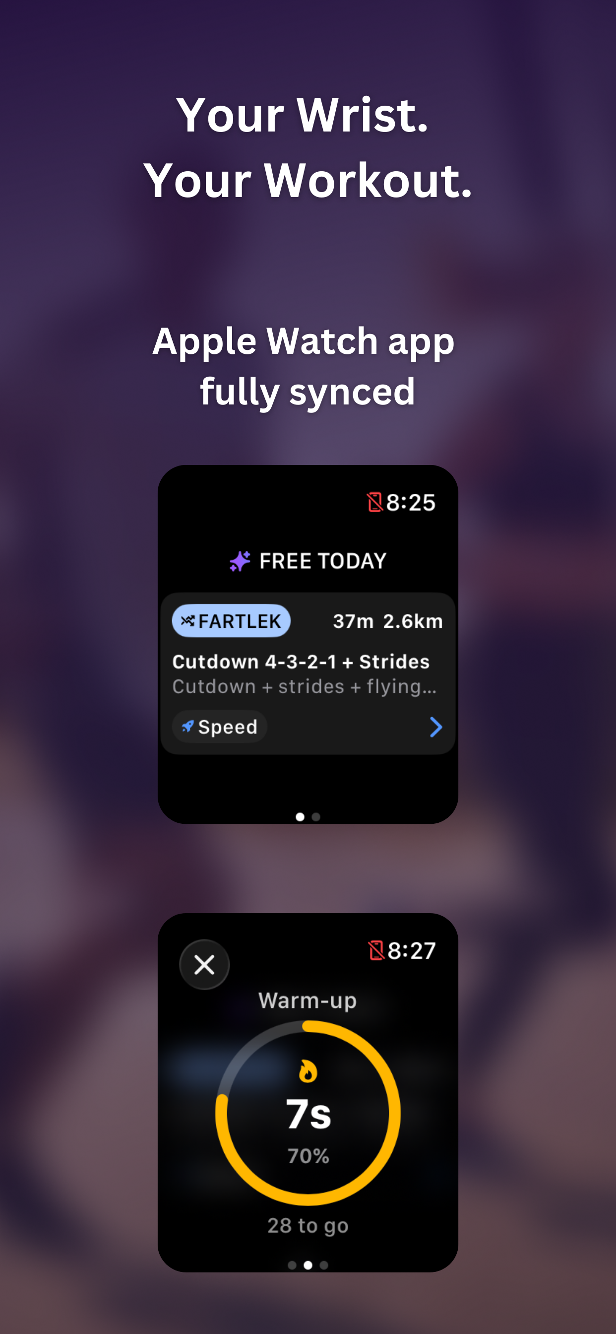Apple Watch app with workout tracking