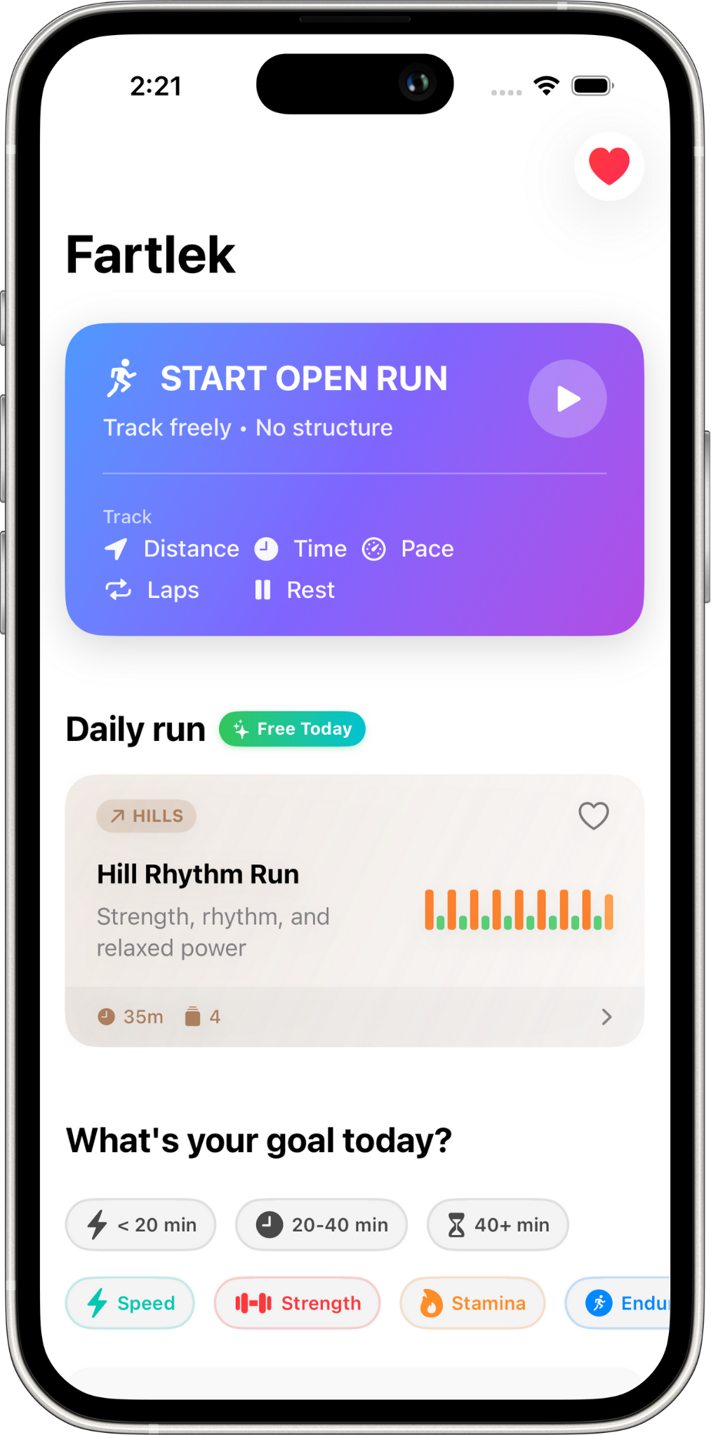 Daily workout and personalized recommendations